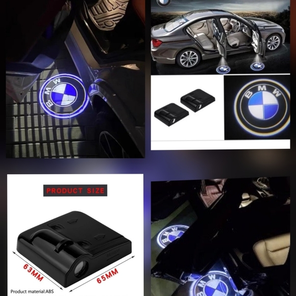 2 wireless BMW door Projector logo lights. WIRED AVAILABLE MOST CARS AVAILABILE. - Picture 1 of 9